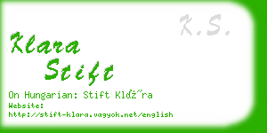 klara stift business card